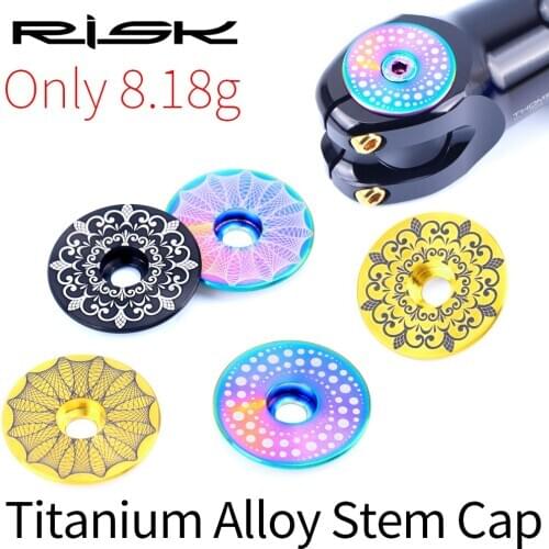 RISK 3 Stil Titan Legierung Fahrrad Headset Cap + M6 * 30mm Bike Headset Cap Stem Bolt MTB rennrad 28,6mm Oberen Gabe