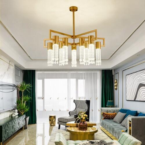 Nordic Luxury Crystal Chandelier Creative Villa Hotel Hall Led Suspension Luminaire Postmodern Living Room Bedroom Hanging Lamps