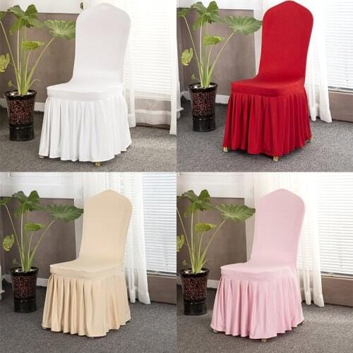 Wedding Party Chair Covers Spandex with Skirt Home Dinning Slipcover Party Seat Covers for Chairs Chair Covers Dining Room