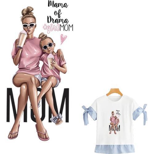 Wife Mom Thermo Sticker On Clothes Stripes Iron On Fashion Clothes Stickers Heat Transfer Diy Thermal Patches For Girls