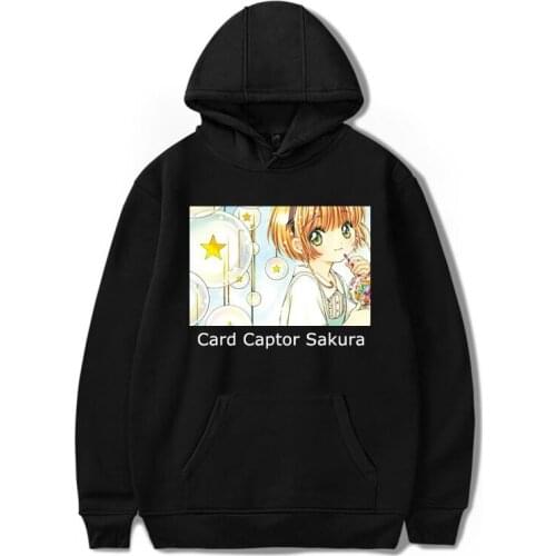 Sakura Card Captor Hoodie Japan Anime Men Hip Hop Sweatshirts Women Harajuku Thin Velvet Warm Printed Hooded Clothes Jacket Tops