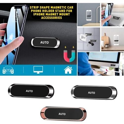 Universal Car Bracket Strip Shape Magnetic Car Phone Holder Stand for IPhone Magnet Mount Accessories Car Accessories Interior