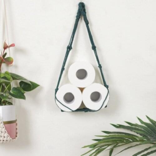 Hanging Cotton Rope Holder For Toilet Paper Magazine Books Holder Home Hotel Storage Hanging Pocket Rack Bathroom Decor
