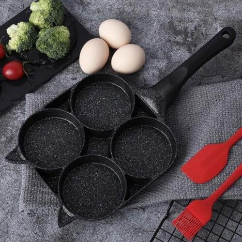 Magic Four-hole Frying Pot Thickened Omelet Pan Non-stick Egg Pancake Steak Pan Cooking Egg Ham Mini Frying Pan Breakfast Maker
