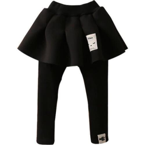 2 3 4 5 6 7 8 Years Girls Culottes Thicken Plus Velvet Skirt Leggings Fake Two Pieces Kids Pants 2019 Toddler Baby Trousers New