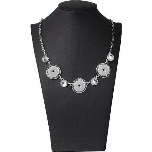 New Snap Necklace Jewelry High Quality DIY Antique Vintage 3 Buttons Snap Pendant Necklaces for DIY 18mm Snap Button For Women