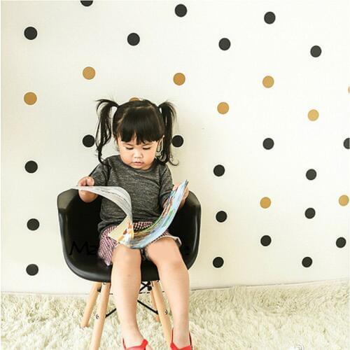 Mini Gold Polka Dots Wall Sticker DIY Vinyl Interesting Wall Art Nursery Dot Removable Wall Decals For Kids Room Home Decoration