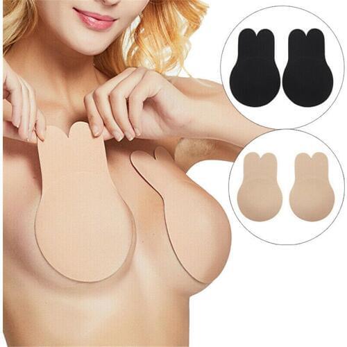 Sexy 1 Pair Sticky Rabbit Bra Ladies Breast Lift Tape Adhesive Silicone Invisible Strapless Push Up Bra Women Nipple Cover Pads