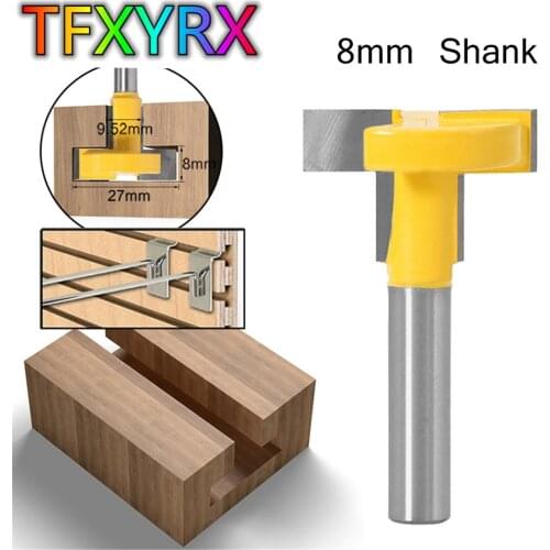 1pc 8mm Shank T-slot Router Bit Straight Edge Milling Cutter Cutting for Wood Woodworking Slotting Tools