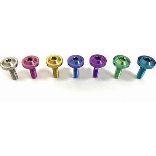 2pcs M6*15mm titanium alloy screw bolt TORX screws plum bossom socket bolts dish head Ti machine thread nail multicolor