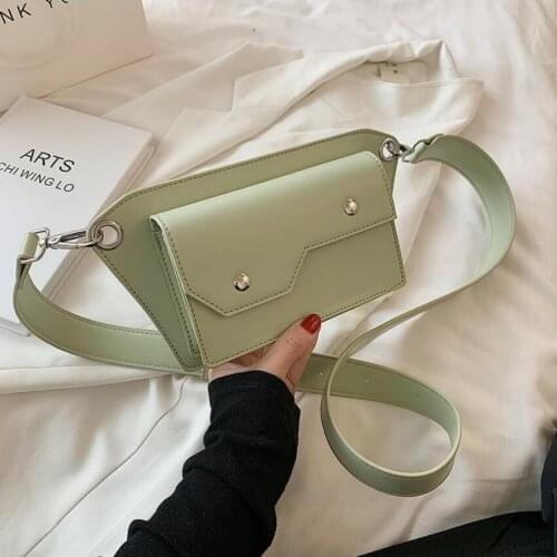 2021 New Women Fashion Waist Bag PU Chest Bags Crossbody Bag Waist Pack