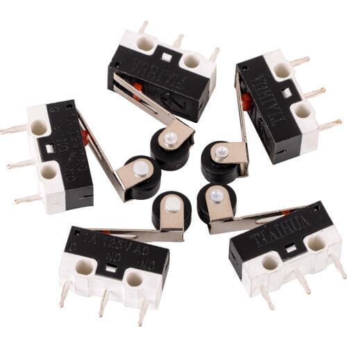 5pcs 125V 1A AC Roller Lever Arm Microswitch Mini Micro Limit Switch SPDT Sub Miniature Switch New Arrival