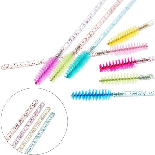 50 Pcs Shiny Eyelash Brushes Makeup Brushes Disposable Mascara Wands Applicator Spoolers Eye Lashes Cosmetic Brush Makeup Tools