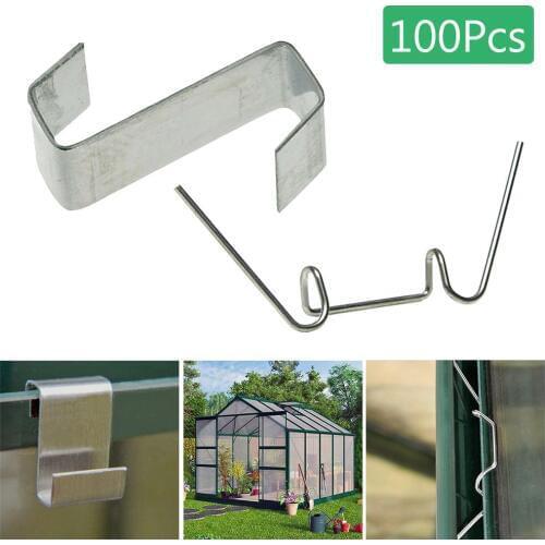 50Pcs W-Type + 50Pcs Z-Type Metal Greenhouse Glass Clips Fixing Clamps Tools