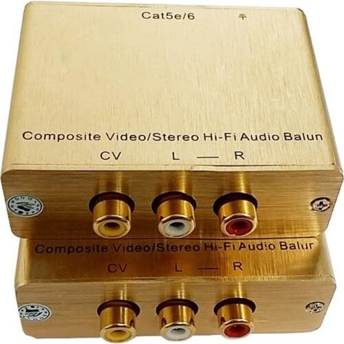 AV Extender Red White Yellow Audio Video Twisted Pair Transmitter Composite Lotus AV To RJ45 Network Cable