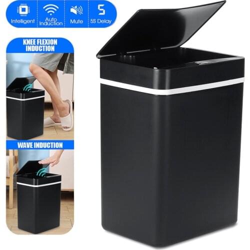 15L Automatic Induction Electric Waste Bins Touchless Smart Infrared Motion Sensor Rubbish Waste Bin Battery Version Trash Can