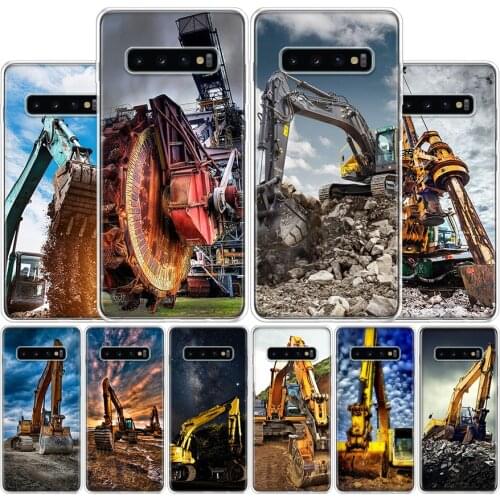 Excavating Machinery Bulldozer Man Cover Phone Case For Samsung Galaxy S10 S20 Ultra Note 10 9 8 S9 S8 Plus Pro Lite S7 S6 J4 J6