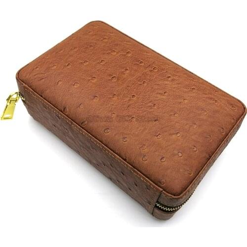 Cohiba Cedar Wood Cigar Humidor Brown Leather Cigar Tobacco Case Box With Lighter Cutter Humidifier Travel Portable Humidor Set