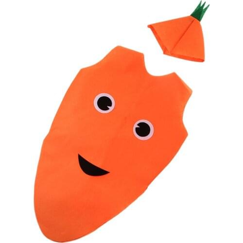 Kids Carrot Party Costume Non-woven Fabric Vegetable Outfit New Year Birthday Party Fancy Dress