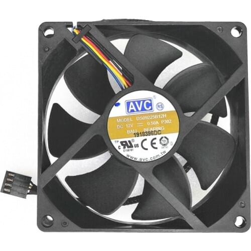 DS09225B12H New For AVC 9225 9025 9cm Fan Double Ball Bearing 4-Wire Speed PWM 12V 0.50A