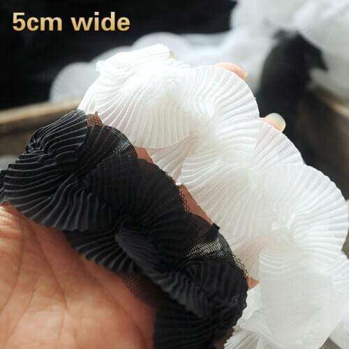 Bilateral Symmetry Fan-shaped Pleated Lace DIY Ladies Doll Clothes Skirt Hat Decoration Barcode Strap Toy Pet Bib Make Ribbon