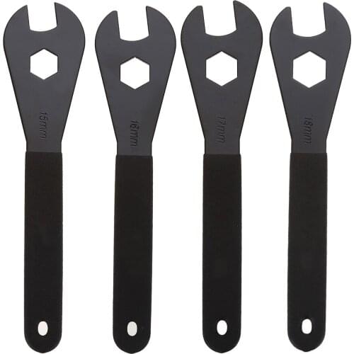 Bike Wrench Carbon Steel Bicycle Spanner Wrench Spindle Axle Bicycle Bike Repair Tool Fit for 15mm 16mm 17mm 18mm Cone