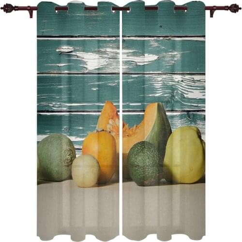 Fruit Still Life Wooden Board Living Room Closet Kitchen Bedroom Beautiful Translucent Curtains