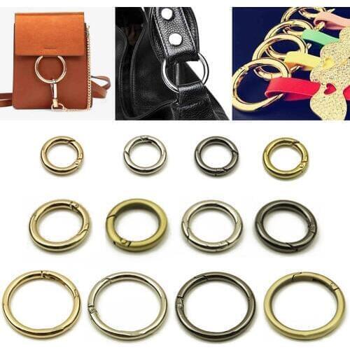 Hot Metal O Ring Openable Keyring Bag Belt Strap Buckle Dog Chain Snap Clasp Clip Bags Buckle Silver Gold New Copper Rings