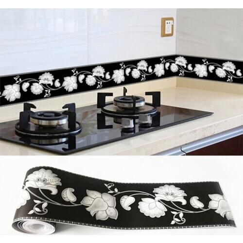 Living Room Bedroom Kitchen Bathroom Tile Baseboard Waistline Stickers PVC Self-adhesive Wallpaper Decor Wall Sticker Waterproof