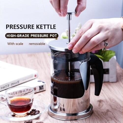 350ML 600ML 800ML Stainless Steel French Press Pot Glass French Filter Press Coffee Pot Hand Pressure Tea Maker Coffee Press