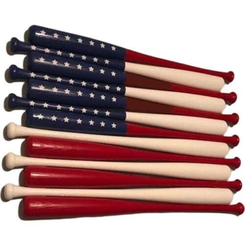 Creative Wall-mounted Flag Wooden Baseball Bat 3d Bright American Flag Crafts Indoor And Outdoor Home Wall Hanging Decoration