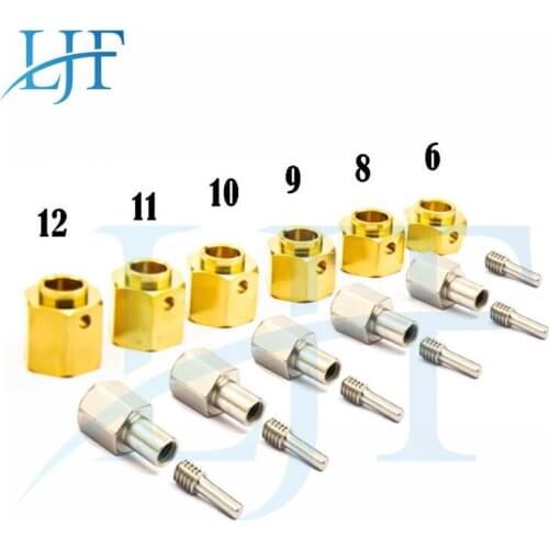 LJF 4pcs/1 Set 6/8/9/10/11mm Brass Extension Apater For RC Model RC Cralwer Car Traxxas TRX4 TRX6 L207