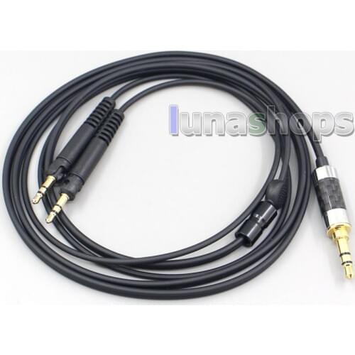 LN007017 1.2m Full Black OFC Copper Wire Earphone Headphone Cable For Audio-Technica ATH-R70X