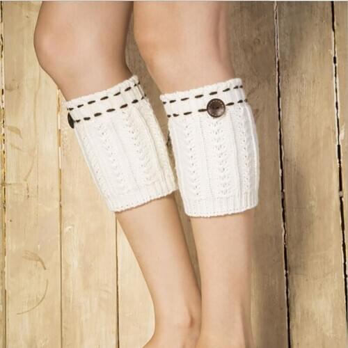 Women Leg Warmers Fashion Knitted Crochet Female Winter Short Leg Warmers Cuffs Socks Lady Winter Boot Toppers Boot Cover
