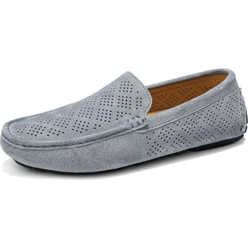 Men Shoes Loafers Breathable Italian Boat Shoes Comfy Moccasins Shoes British Style Walking Shoes Leisure Walk Suede Shoes Men