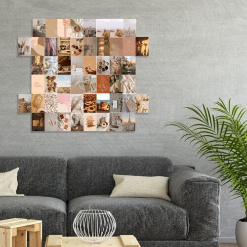 50 Pieces Wall Collage Kit 10x15cm Aesthetic Photo Art Bedroom Decor Color Box Packing Perfect Gift Idea Multifunctional Wall