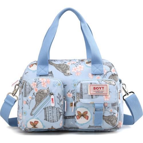 New Multi-layer Nylon Women Shoulder Bags Fashion Simple Grils Handbags Messenger Bags Printed Flowers Crossbody Bags