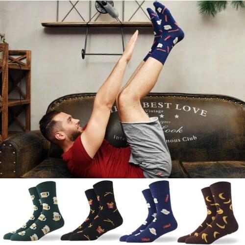 2021 New 1Pair Combed Cotton Fashion Hip-Hop Socks For Men And Women Happy Socks Funny Funny Socks Harajuku French Fries Fruit