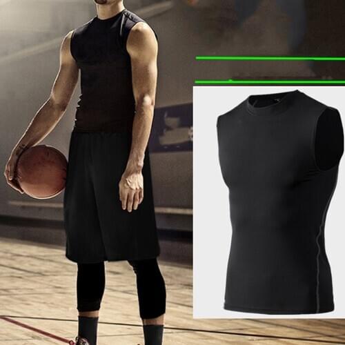 2020 New Men Compression Quick Drying T-Shirt Vest Sleeveless Stretch Gym Sports Tank Tops