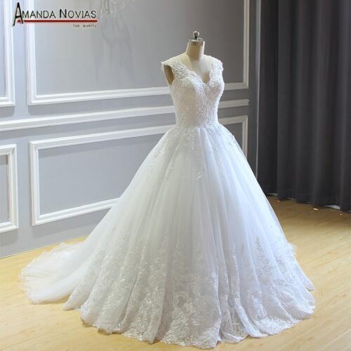 New Design Lace Wedding Dress With Removable Train 2019