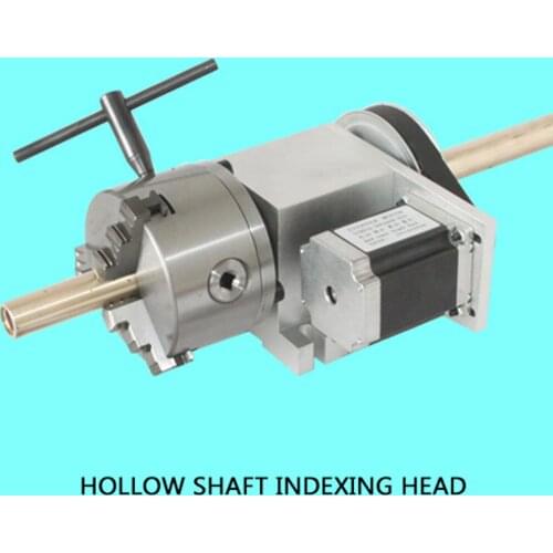 Three/Four-Jaw Chuck Kit Engraving Machine Fourth Axis (A Axis, Rotary Axis, Cnc Dividing Head) 100MM Chuck (Hollow Shaft)