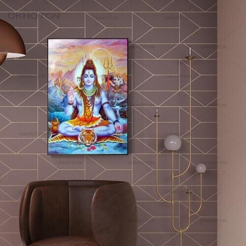 Canvas Art Print Shiva Lord Painting Zen Art Hindu Gods Posters Religious Wall Art Hinduism Picture For Living Room Home Decor
