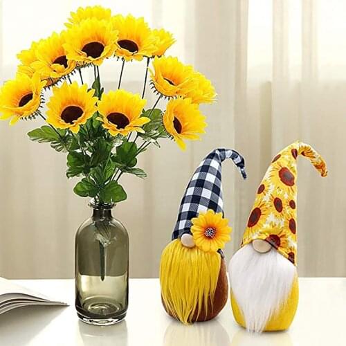 Summer Sunflower Ornament Gnome Plush Doll Cute easter Faceless Elf Decoration for Garden Room decor Ornaments fornging Ornament