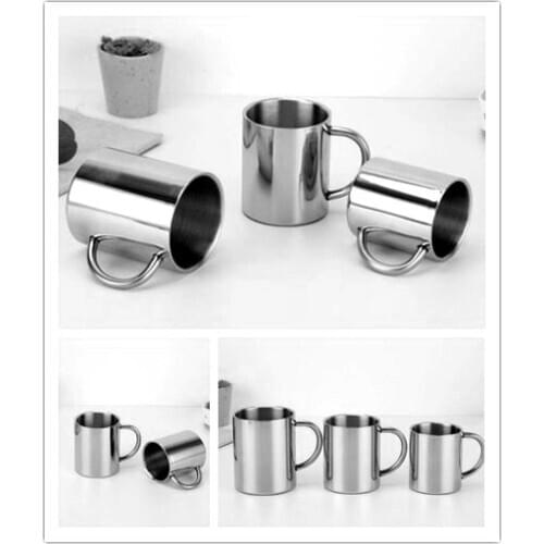 Double Wall Stainless Steel Coffee 220/300/400ml Portable Cup Travel Tumbler Coffee Jug Milk Tea Cups Double Office Water Mugs