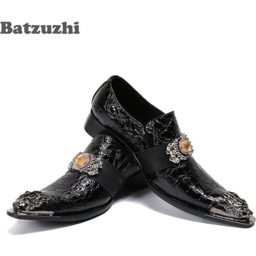 Batzuzhi Luxury Formal Mens Leather Dress Shoes Designers Handmade Mens Shoes Black Soft Leather Business Shoes Men Zapatos