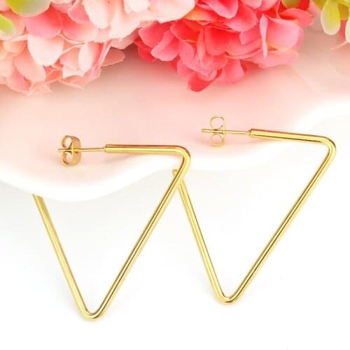 Innopes 2019 Trendy Korean Girl Cute Stud Earrings Geometric Triangle Quadrangle Round Long Earrings Fashion Accessories