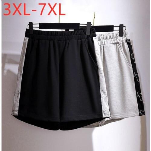 New 2021 Ladies Summer Plus Size Sports Shorts For Women Large Loose Cotton Wide Leg Pocket Running Shorts 3XL 4XL 5XL 6XL 7XL