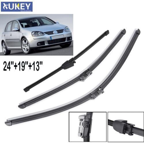 Xukey Front and Rear Windshield Wiper Blades For VW Golf 5 Windscreen Wipers Car Accessories 2005 2006 2007 2008 2009 24"19"13"