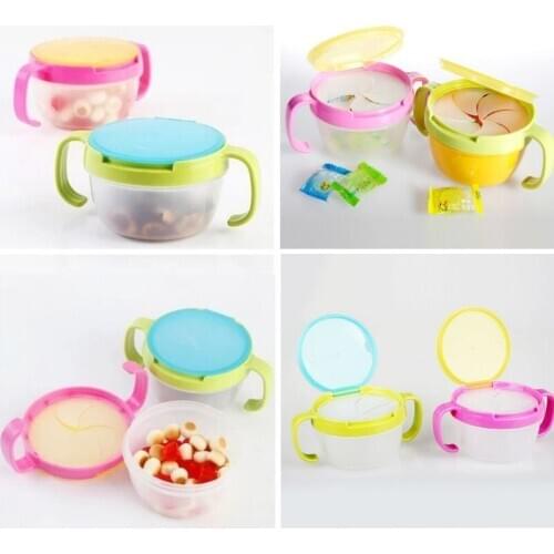 Baby Snacks Bowl Children Kids Food Storage Dishes Anti Spill 360 Rotate Baby Solid Feeding Plate Tableware Baby Feeding Stuff