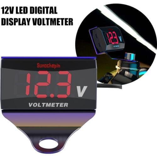 12V LED Digital Display Voltmeter Car Motorcycle Voltage Volt Gauge Panel Meter Ultra-thin, mini and lightweight Waterproof